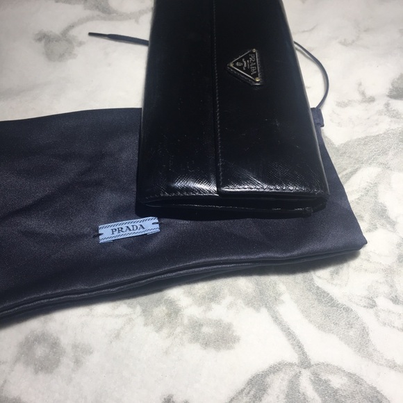 Authentic PRADA Black Saffiano Leather Wallet/Clutch w/ PRADA Dustbag - Picture 3 of 11